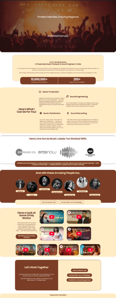 Music Production and Sound Engineering Website developed by Content Marketer Akash Gupta